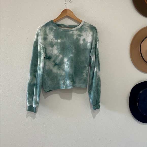 Teal open back Tie-Dye Women's Sweatshirt - Picture 1 of 10